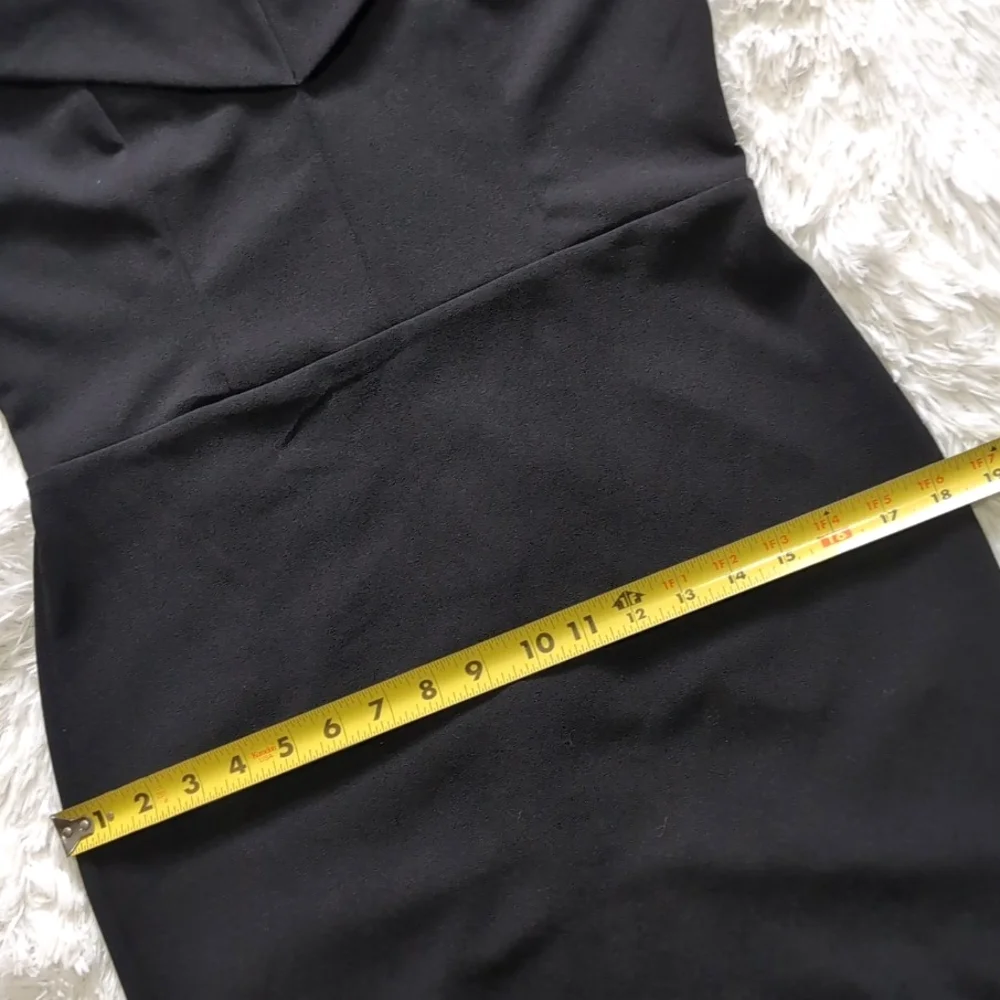 Eci Black Off The Shoulder Wide Neck Fitted Bodycon Sheath Dress Size 8